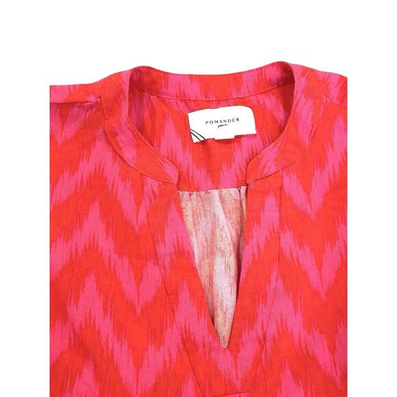 Tuckernuck Pomander Place Ikat Kenzo Dress Size M Hot Pink Ruffled Tiered - Picture 4 of 6